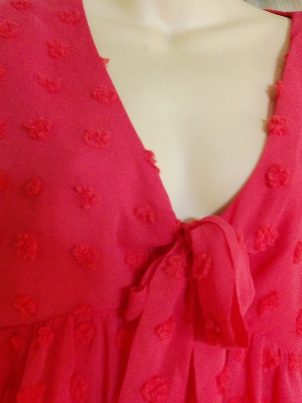 RED RUFFLE DRESS GOOD CONDITION SIZE XL - Picture 5 of 6